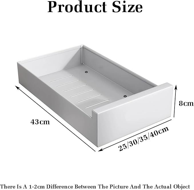 Pull Out Cabinet Storage Basket,Pull Out Wardrobe Storage Box,Stackable Detachable Baskets,for Kitchen Office Wardrobes Cupboard Storage(43x40x8cm)