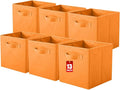 ShellKingdom Storage Bins, Foldable Fabric Storage Cube And Cloth Organizer | Storage Drawer For Closet And Toys, 13 X 13 X 13 INCH, 6 Pack (Orange)