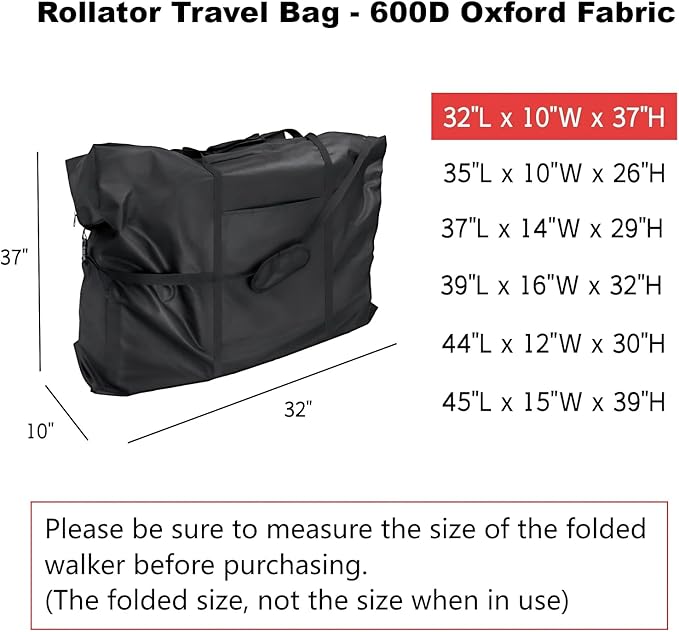 Rollator Travel Bag - Waterproof Wheelchair Bag for Folding Walker Compact Wheelchair Transport Chair Portable Large Duffel Bag Carry Case for Car and Airplane Traveling,32" Lx10 Wx37 H