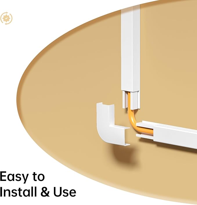 Delamu TV Cord Hider Wall, 472in Cable Hider, Large Cord Covers for 3-4 Wires on Wall, Paintable Cable Raceway to Hide Wires on Wall with 30 Raceways & 37 Accessories, 1.18in W x 0.67in H, White
