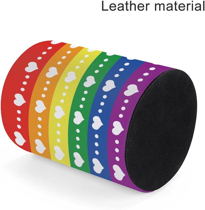 LGBT Rainbow Pride Pen Holder Pencil Cup for Desk Organizer | Cute Makeup Brush Holder PU Multifunctional Office Suppliesfor Decor Home Classroom School