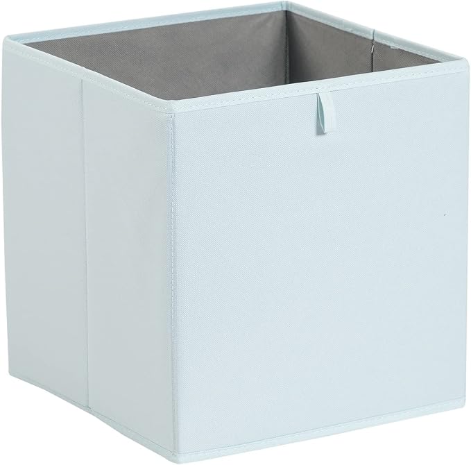 Amazon Basics Collapsible Cube Organizer Bins, Closet Storage Baskets for Shelves with Secure Pull Handle, Foldable Space-Saving, Jade Green, 13x15x13", 6-Pack