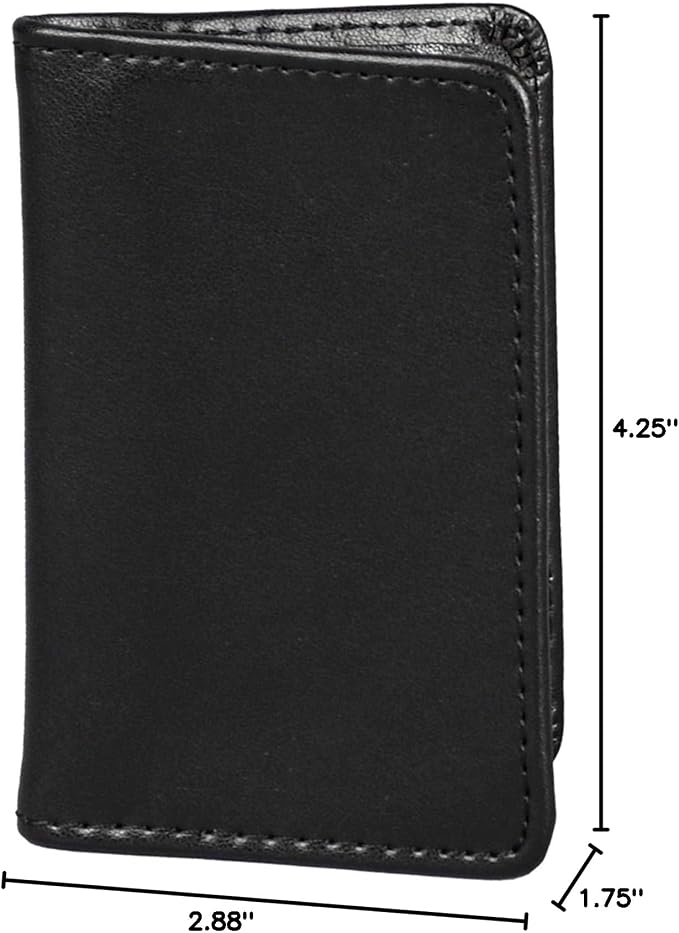 Samsill 81220 Regal Leather Business Card Holder, Case Holds 25 Business, Black