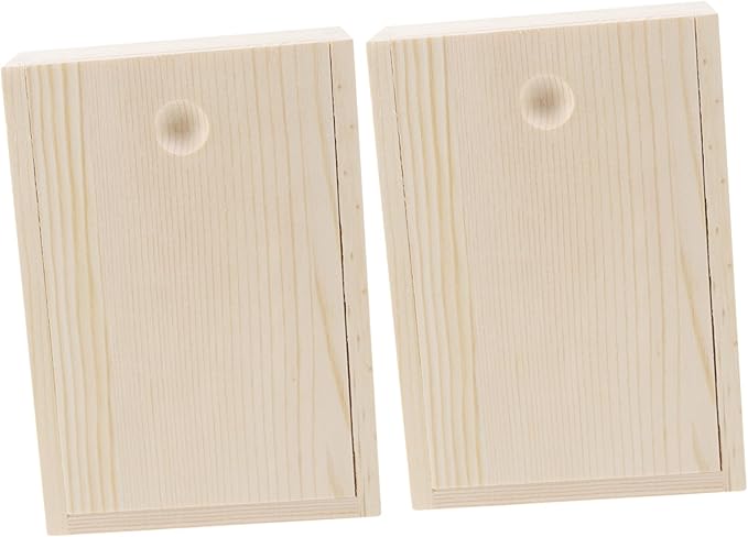 COHEALI 2pcs Quality Pine Storage Box Wooden Type Organizers Decorative Decor Chest