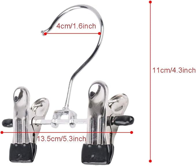 Double Adjustable Clips Boots Hangers,Space Saving Boots Socks Bags Hanging Clips Boot Holder Boot Organizer,Set of 6