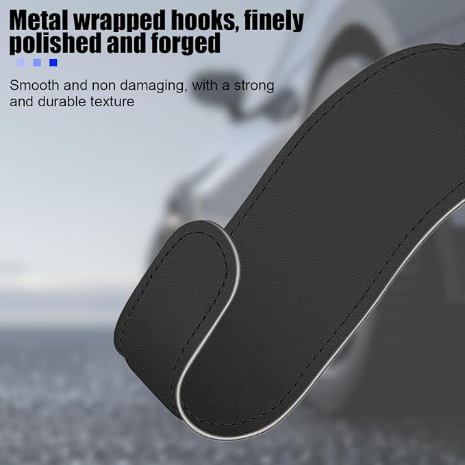 Bittwee 4PCS Car Glove Box Hooks Passenger Storage Hangers Black | Microfiber leather, snap-in install, hangs bags umbrellas, fits most cars SUVs and trucks, car interior accessories