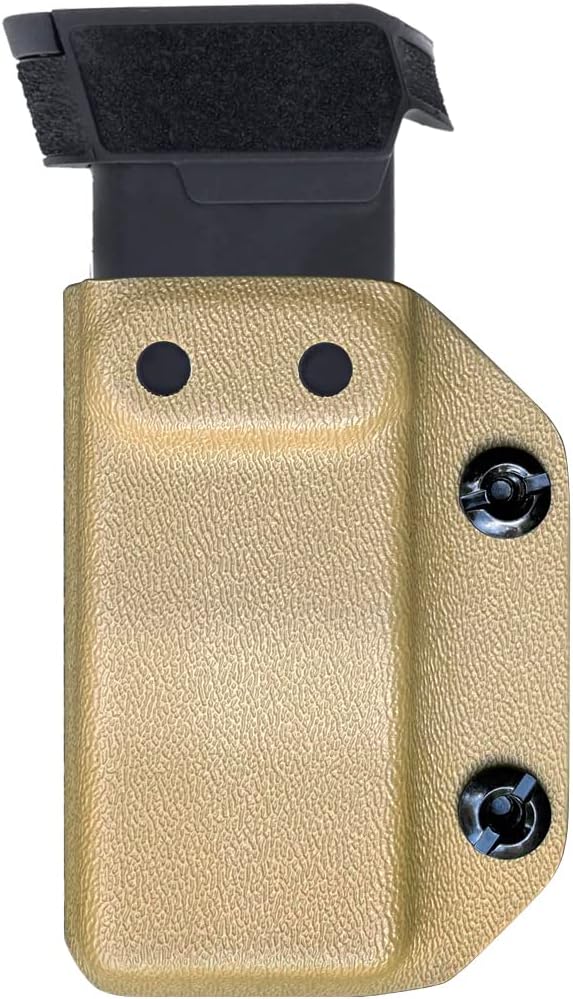 POLE.CRAFT IWB/OWB Magazine Holster Kydex - Mag Carrier Fits: 9mm .40 Double Stack / 9mm .40 Single Stack - P365 1911 Glock 19 19X 17 26 27 28 43 22 23 25 26 27 31 32 33 34 35 37 38 Glock43X .. Mag