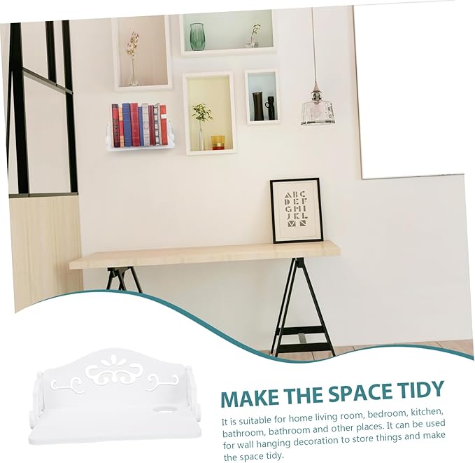 1pc Wooden Wall Storage Rack European Style Set Box Holder Storage Shelving Hanging Organizer Style