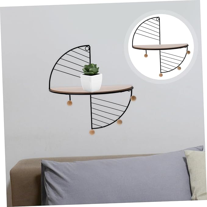 PRETYZOOM Practical Wall-Mounted Storage Rack with Hooks Multi-Functional Organizer Shelf for Living Room Bedroom Kitchen and Bathroom Easy to Install for Item Display