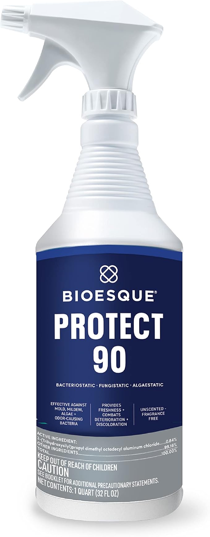 Bioesque Protect 90, Bacteriostatic, Fungistatic, Algaestatic Formula, Effective Against Mold, Mildew, Algae, & Odor Causing Bacteria, 32 Fluid Ounce (Pack of 12)