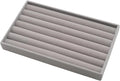 Velvet Jewelry Organizer Trays Gray Stackable Jewelry Storage Display Tray, 8 Rolls