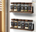 2 Pack Strong Magnetic Spice Rack Organizer for Refrigerator and Microwave Oven, Metal Fridge Shelf, Space Saver for Kitchen Organization and Storage, Black