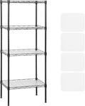 Meet perfect 4-Tier Wire Shelving Unit with 4 PP Liners, 18" W x 12" D x 44" H Heavy Duty Metal Shelf, 600Lbs Capacity Adjustable Storage Rack for Pantry, Laundry Room, Bathroom, Kitchen