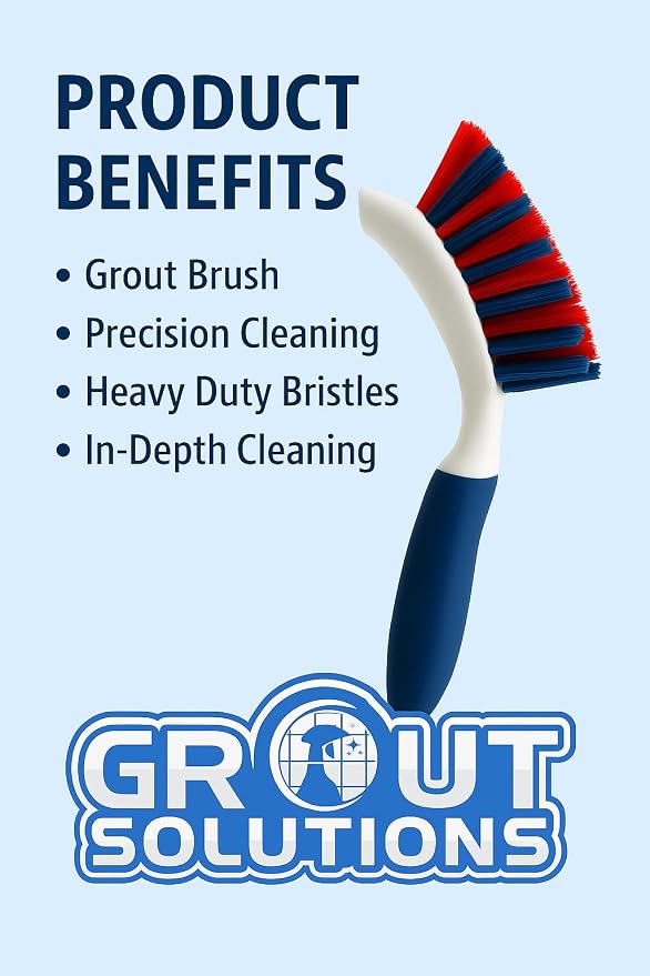 Grout Brush with Stiff Bristles – Heavy-Duty Scrub Brush for Tile, Bathroom, Shower, and Floor Cleaning – Precision Hand Cleaning Tool