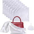 6 Pack Dust Bags for Handbags, Shoe Dust Bags for Purses, Silk Cotton Purse Cover Storage Bag(White, L-23.6 × 19.6 in)