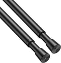 2 Pack Spring Tension Rods 28-45 Inches, 5/8 Inch Diameter Black No Drill Spring Loaded Adjustable Extendable, Small Short Tension Curtain Rod for Windows Kitchen Doorway Closet Cupboard