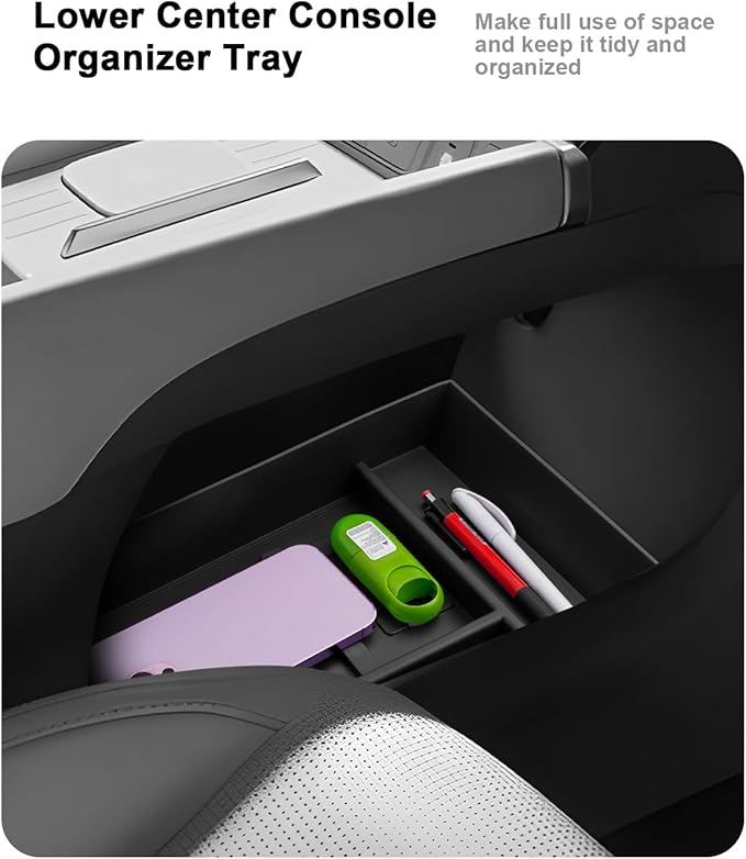 2026 Santa Fe Center Console Organizer - Center Console Organizer Tray + TPE Console Lower Organizer Tray For 2024-2026 Hyundai Santa Fe(SE/SEL/XRT/Limited/Calligraphy)/Santa Fe Hybrid Accessories