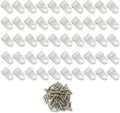 Cable Clamp R-Type Cable Clip Wire Clamp 1/4-inch Nylon Screw Mounting Cord Fastener Clips with Screws for Wire Management - White - 50 Pcs