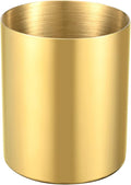 Gold Pencil Holder for Desk, 304 Stainless Steel Pencil Cup, Pen Holder Cup, Pen Pot, Makeup Brush Holder, Desktop Accessory Stationery Organizer