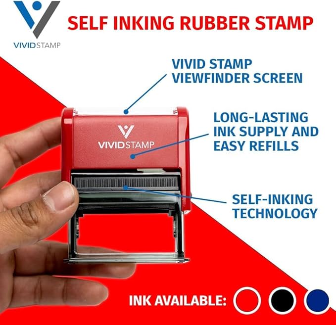 Absent Make-up Work Teacher Self Inking Rubber Stamp (Red Ink) - Medium