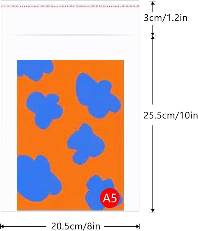 Clear Self Adhesive Cellophane Bags 8x10" Crystal Self Stick OPP Cello Bags 100pcs Sealable Plastic Glassine Bags 2mil for Packing Prints Artwork Gift Photo Envelopes & A7 A8 A9 A10 Cards