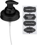 Jarmazing Products Mason Jar Foaming Soap Dispenser Lids - Includes Waterproof Stickers! Black - 1 Pack