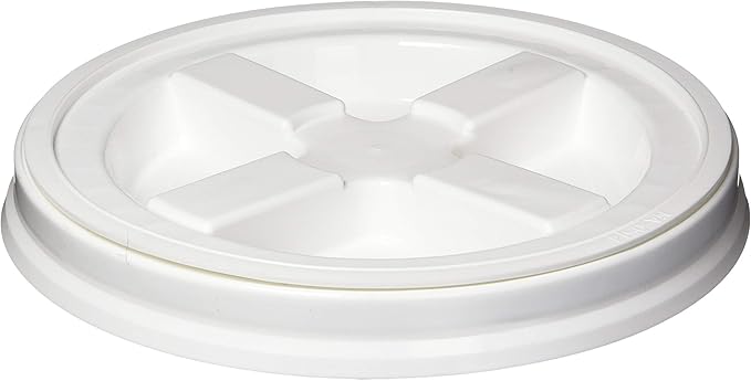 GAMMA2 Gamma Seal Lid- Pet Food Storage Container Lids - Fits 3.5, 5, 6, & 7 Gallon Buckets, White, 6-Count, Made in USA