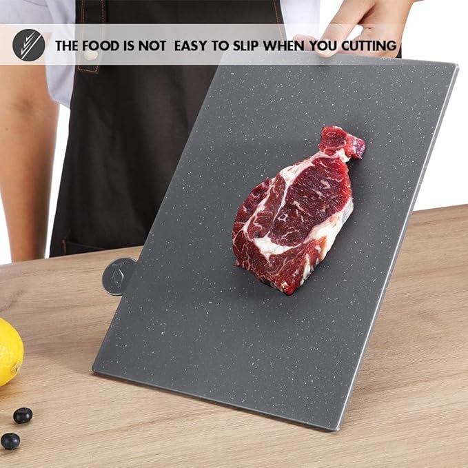 MASTERTOP Cutting Board Set for Kitchen - Index Plastic Chopping Board Set of 4, BPA Free, No Slip, Dishwasher Safe, Thicker Cutting Boards With Draining Rack Organizer