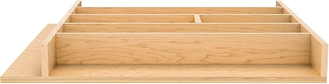 Rev-A-Shelf Natural Maple Right Size Utensil Insert Home Storage Kitchen Organizer 7 Compartment Drawer Accessory, 19-1/4" x 19-1/2", 4WUT-24SH-1