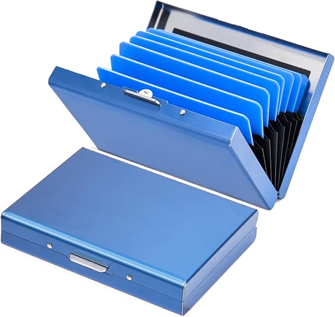 Credit Card Holder Wallet Stainless Steel Card Case RFID Blocking Business Card Holder Protector for Women Men