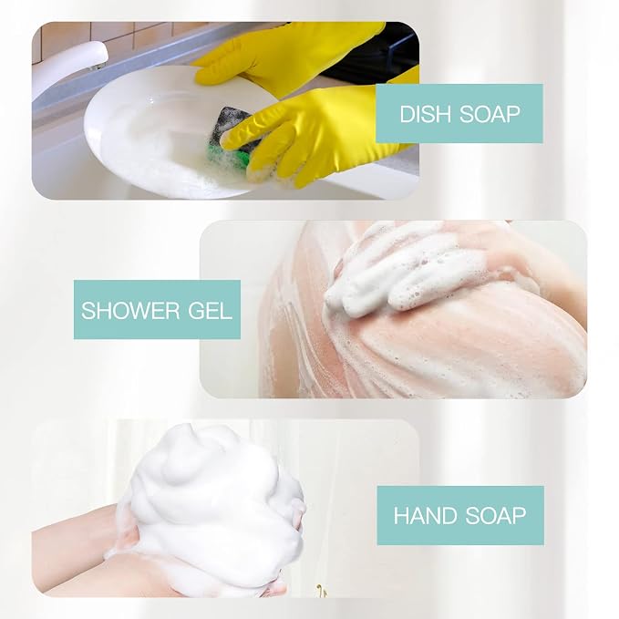Travel Foam Pump Bottle - 2oz Small Size Foaming Hand Soap Dispenser - Mini Portable Mousse Lash Shampoo Kit Container for Hair - Empty Leak Proof Plastic White&Green Foamer 3Pack