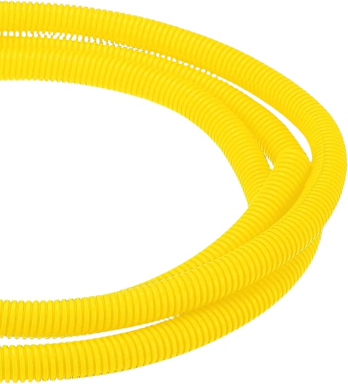 DMiotech 100ft Wire Loom Split Tubing 1/2 Inch(12.7mm) ID, Cord Protectors from Pet Flexible Conduit Cable Management for Office Home Garden, Yellow