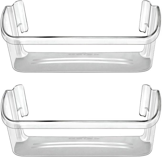 240323002 Refrigerator Door Bin Shelf Compatible with Frigidaire & Kenmore, Bottom 2 Shelves on Refrigerator Side, Single Unit, Clear, Replaces PS429725, AH429725, AP2115742