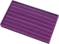 Velvet Jewelry Trays for Drawers, Purple Stackable Jewelry Drawer Organizer Inserts, Ring Earring Necklace Bracelet Holder Organizer Storage Display Tray with Removable Dividers, 8 Rolls