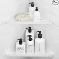 Fikoksol Shower Caddy Storage, Triangle Corner Shelf with Adhesive Glue | Metal Bathroom Shelf Storage, Adhesive or Screw Wall Mounted Corner Shower Rack, White Rustproof Bath Organizer Accessory