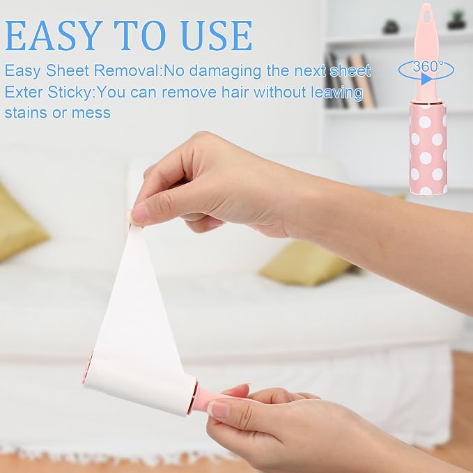 Hushee 48 Pcs Mini Lint Rollers for Pet Travel Size Clothes Roller Hair Lint Removers Sticky Tool for Clothes, Gift Bags, Pet Hair Removal