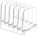 File Holder File Sorter, Vertical File Organizer for Desk, Desk Top File Folder Organizer Stand, Acrylic File Rack File Folder Holder, 5 Sections Clear File Stand for Office, School, Home