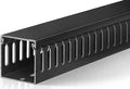 ZhiYo 2"H x 2"W Cable Raceway, 6ft Under Desk Wire Management Channel Black | Slotted Wire Duct, 2 Pack (3 ft Each), Heavy-Duty PVC Cable Management for Server Racks, Network Cables & Electrical Cabinets