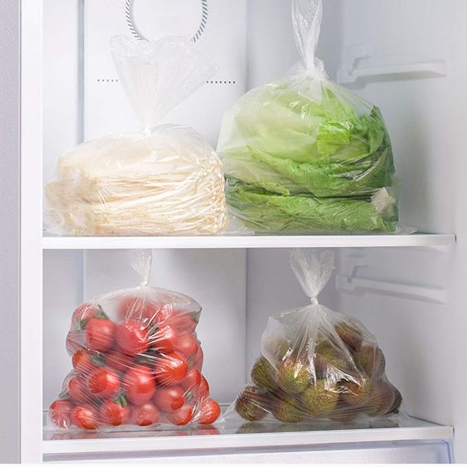 Food Storage Bags - 16 x 20 Plastic Produce Bags, Clear, 350 per Roll - Ideal for Fruits, Vegetables, Bread and Groceries