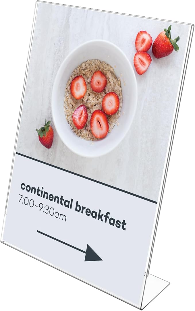 deflecto Classic Image Slanted Sign Holder, Portrait, 8.5 x 11 Insert, Clear