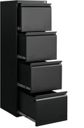 Approgreent Vertical 4 Drawer File Cabient with Lock, Metal Filing Cabinets for Home Office, Heavty Duty Office Storage Cabinet for A4/Letter/Legal (Matte Black)
