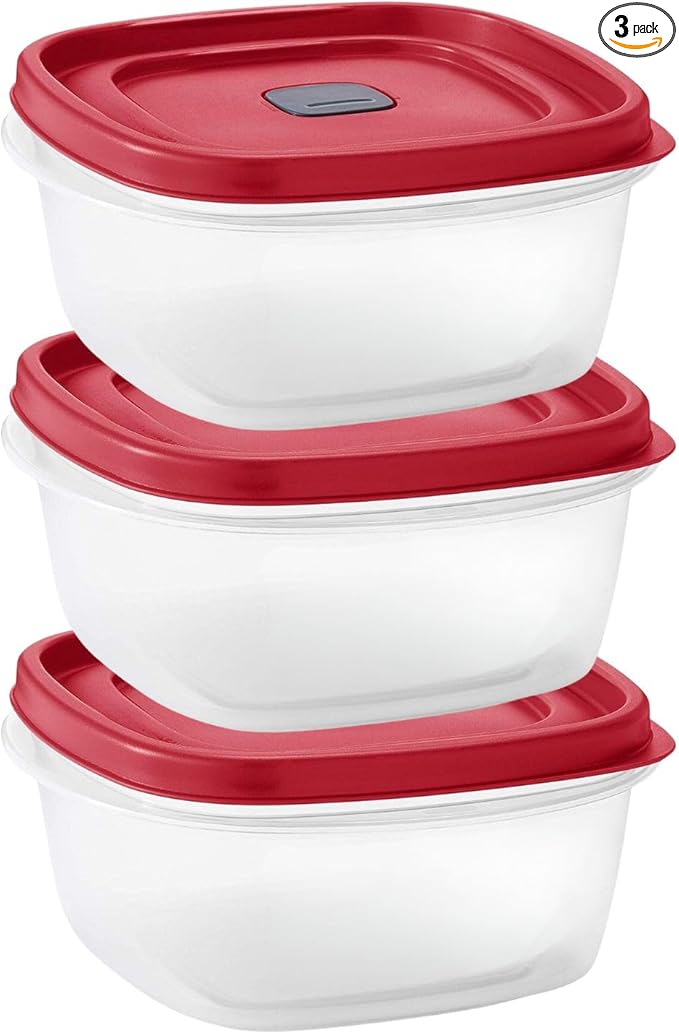Tribello 5-Cup Food Storage Container with Vented Lid – BPA-Free Plastic, Microwave/Dishwasher/Freezer Safe – Reusable Stackable Meal Prep Container (40 oz) - 3 Pack