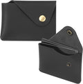 PATIKIL Slim Leather Card Holder with Snap Closure, Leather Front Pocket Wallet Card Case Holder for Cash Coin Men and Women Business Office, Black