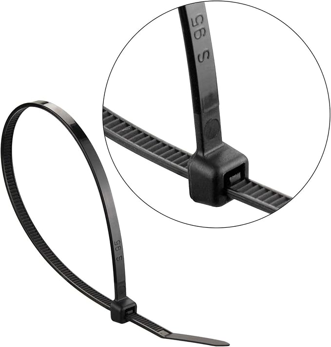 Superun Black Zip Ties 4 Inch 18 Lbs UV resistant Cable Ties 100 Pack | Self-locking,Width 0.1",Max Bundle Diameter 0.86",Industrial Grade,fireproof,Heavy duty,For indoor and outdoor
