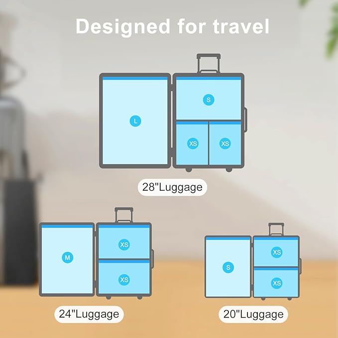 UPGOGO Vacuum Bags for Travel, 12 Pack with Hand Pump, Space Saver Vacuum Storage Bags, Travel Essentials, Clothes, Blankets, Pillows