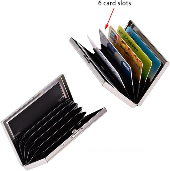 EASTNIGHTS RFID Credit Card Holder Metal Wallet Slim Credit Card Case Protector Business Card Holder for Men or Women