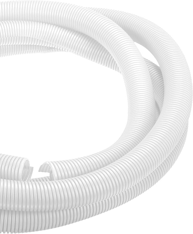 DMiotech 50ft Wire Loom Split Tubing 1 1/2 Inch(38.1mm) ID, Cord Protectors from Pet Flexible Conduit Cable Management for Office Home Garden, White
