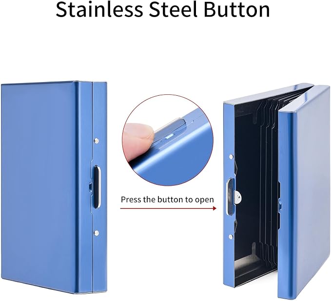 Credit Card Holder Wallet Stainless Steel Card Case RFID Blocking Business Card Holder Protector for Women Men