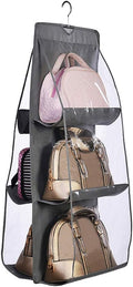 DIOMMELL Purses Hanger Hanging Handbag Organizer Bags Storage Holder for Closet with 6 Larger Pockets