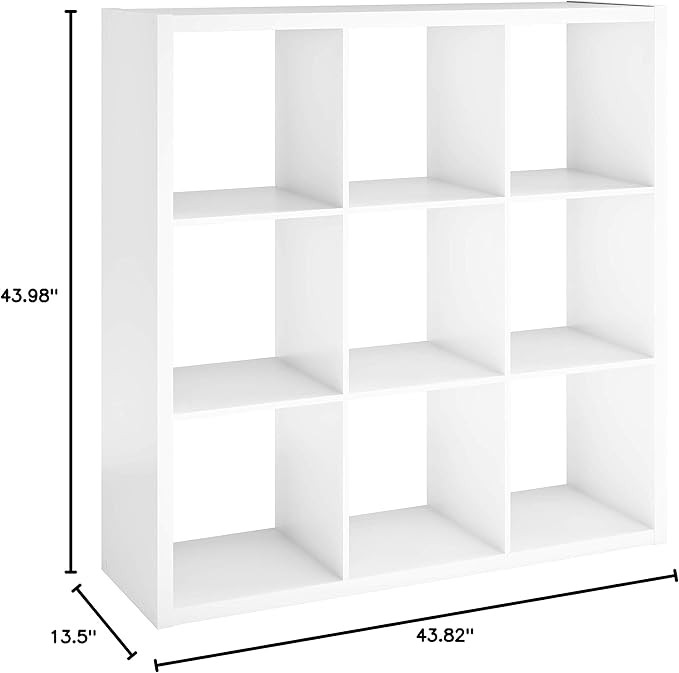 ClosetMaid Decorative Open Back 9-Cube Storage Organizer, White
